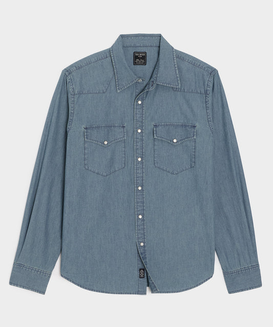 Todd Snyder Chambray Western Shirt in Indigo Indigo