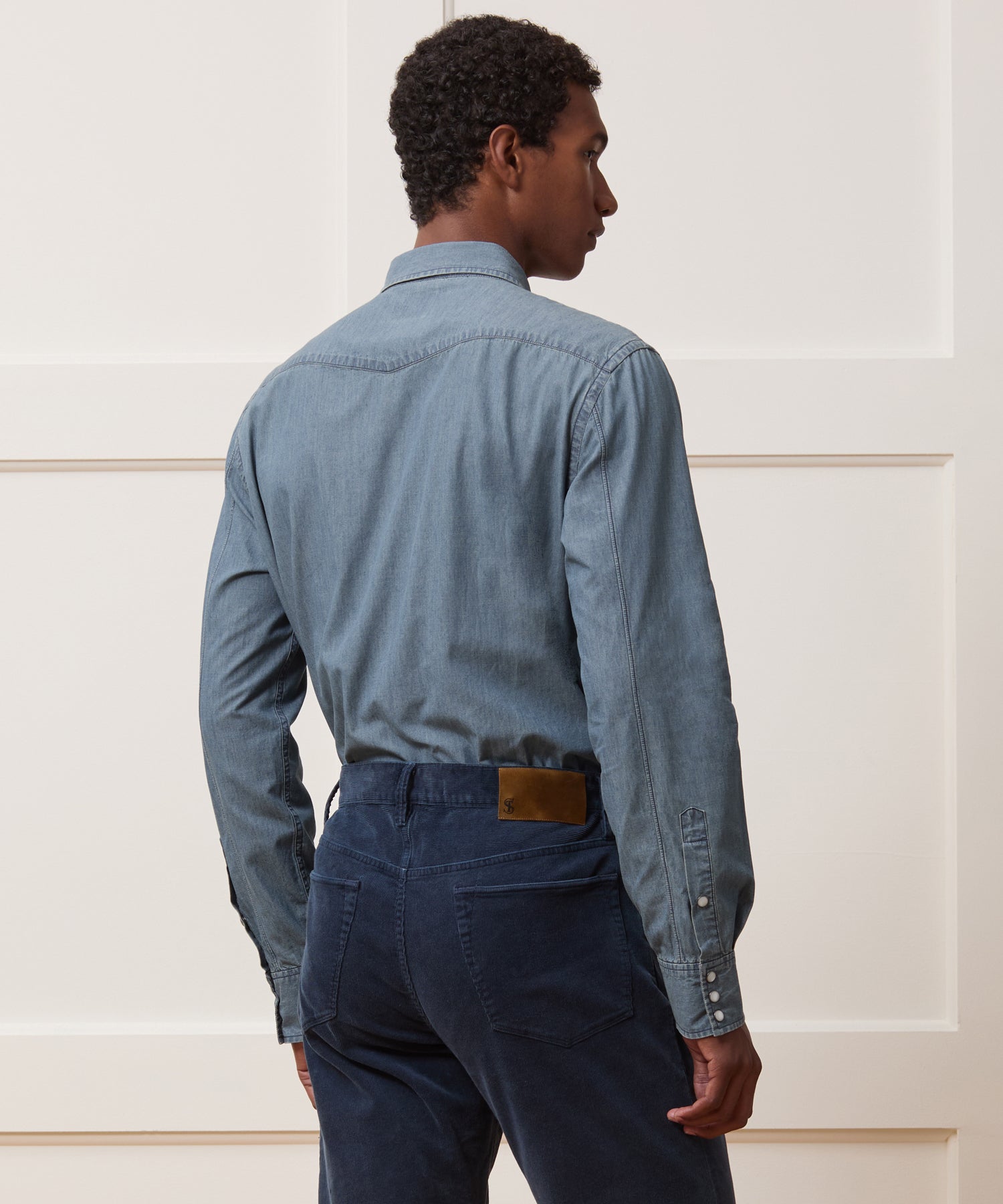 Todd Snyder Chambray Western Shirt in Indigo Indigo