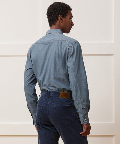 Todd Snyder Chambray Western Shirt in Indigo Indigo