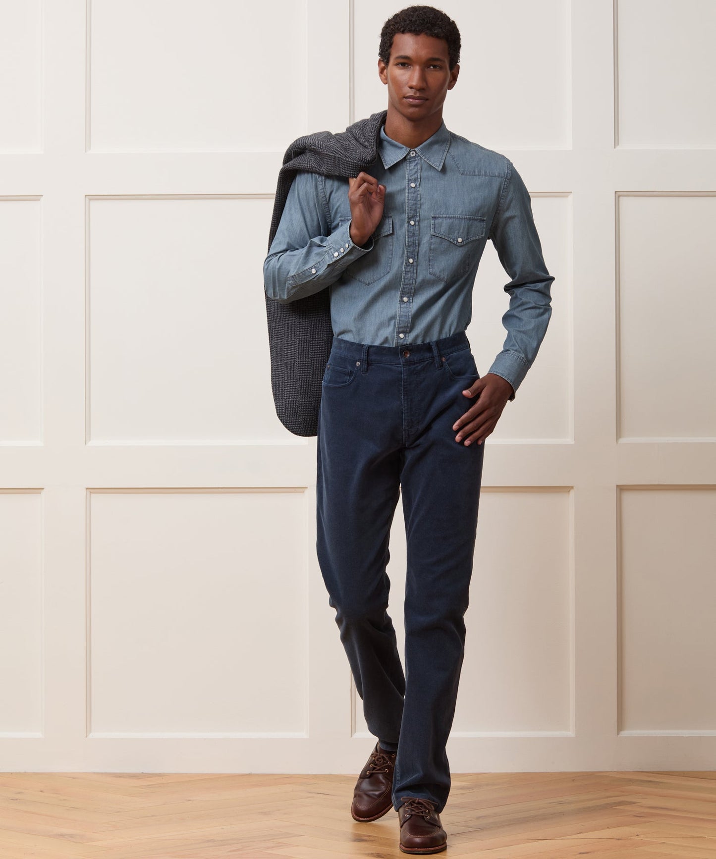Todd Snyder Chambray Western Shirt in Indigo Indigo