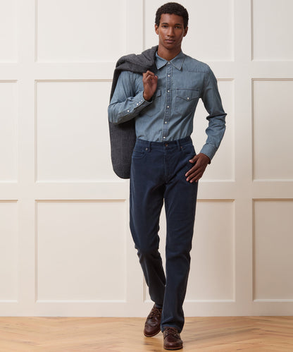 Todd Snyder Chambray Western Shirt in Indigo Indigo