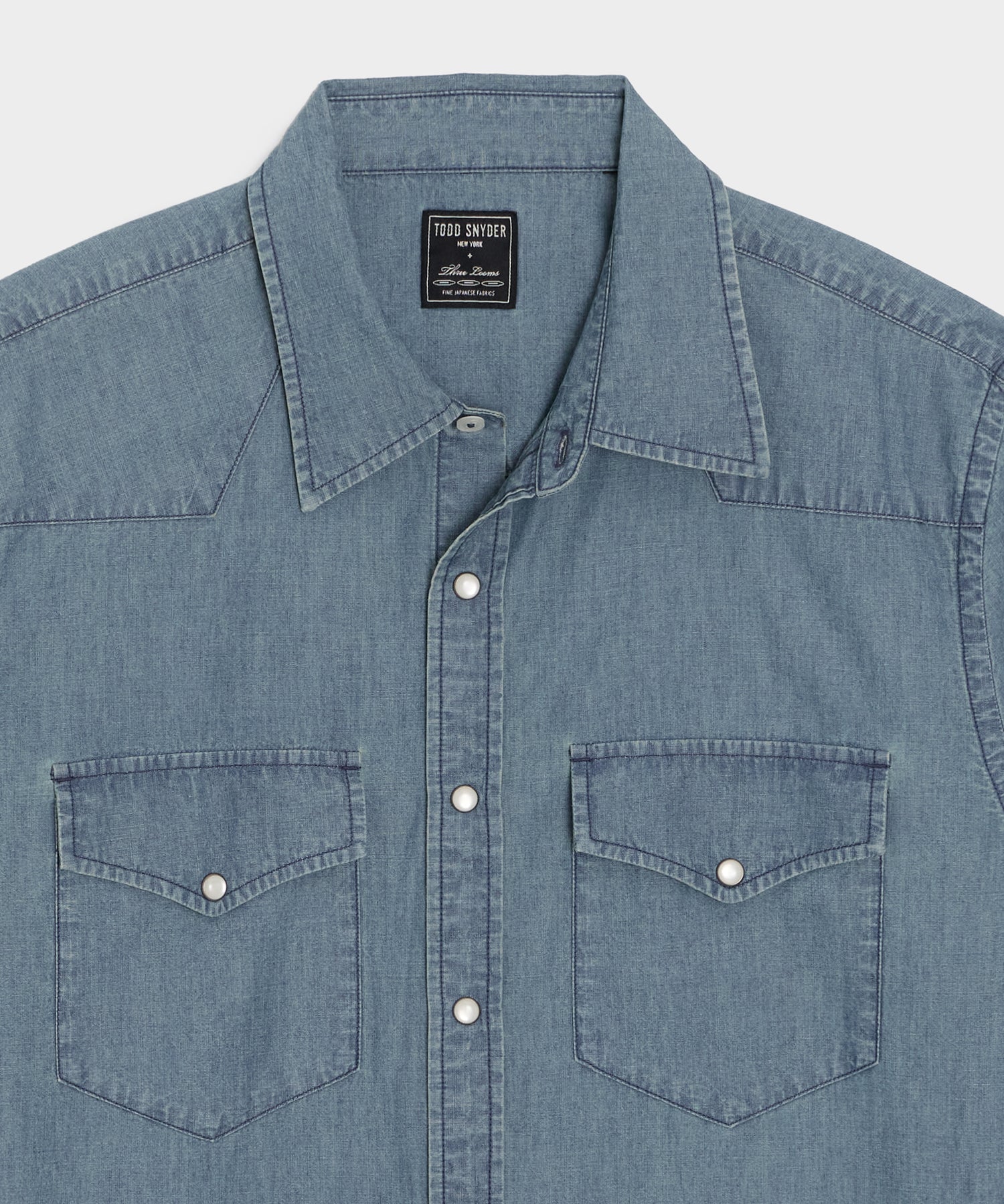 Todd Snyder Chambray Western Shirt in Indigo Indigo