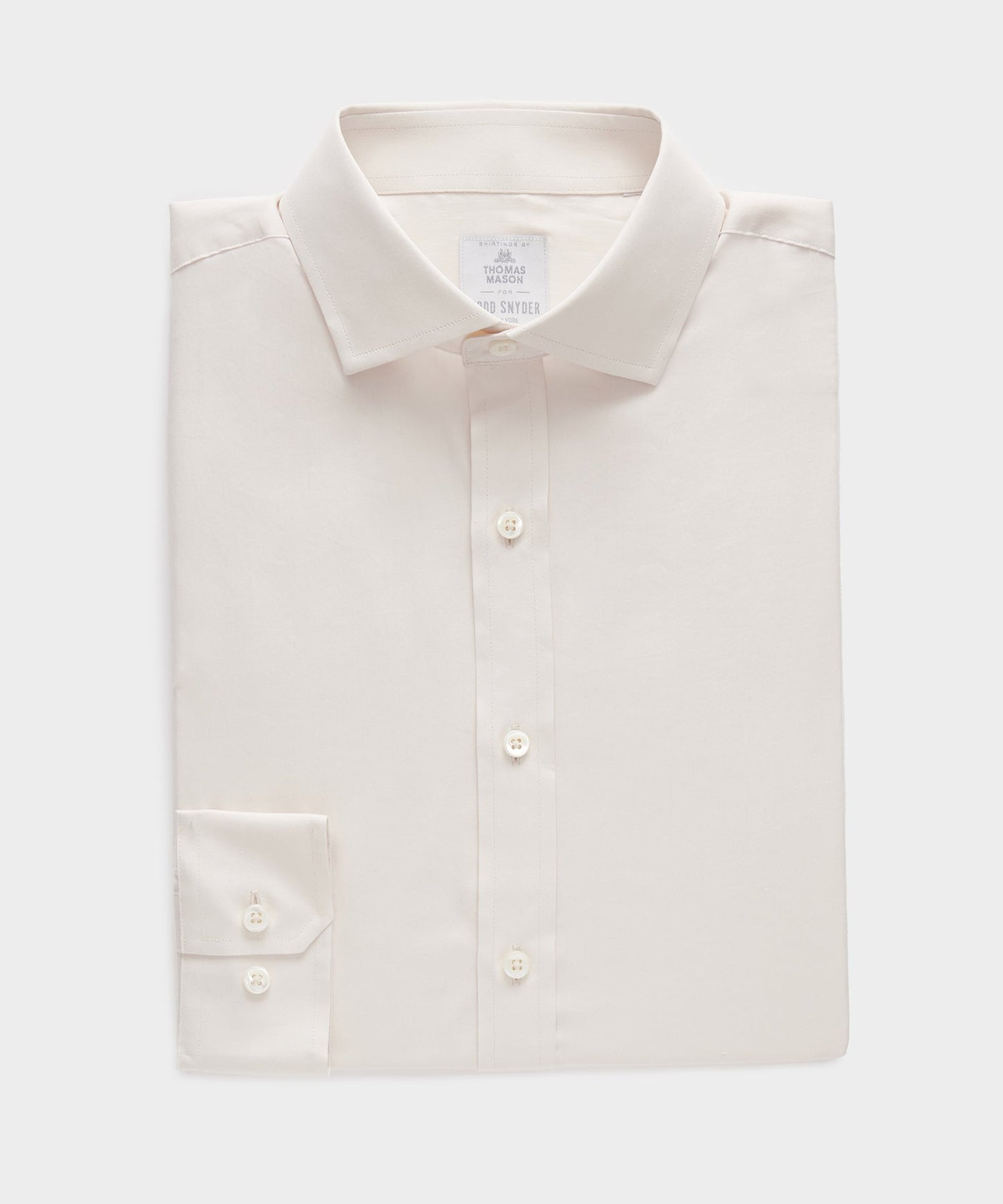 Todd Snyder Silk Spread Collar Dress Shirt in Cream Cream