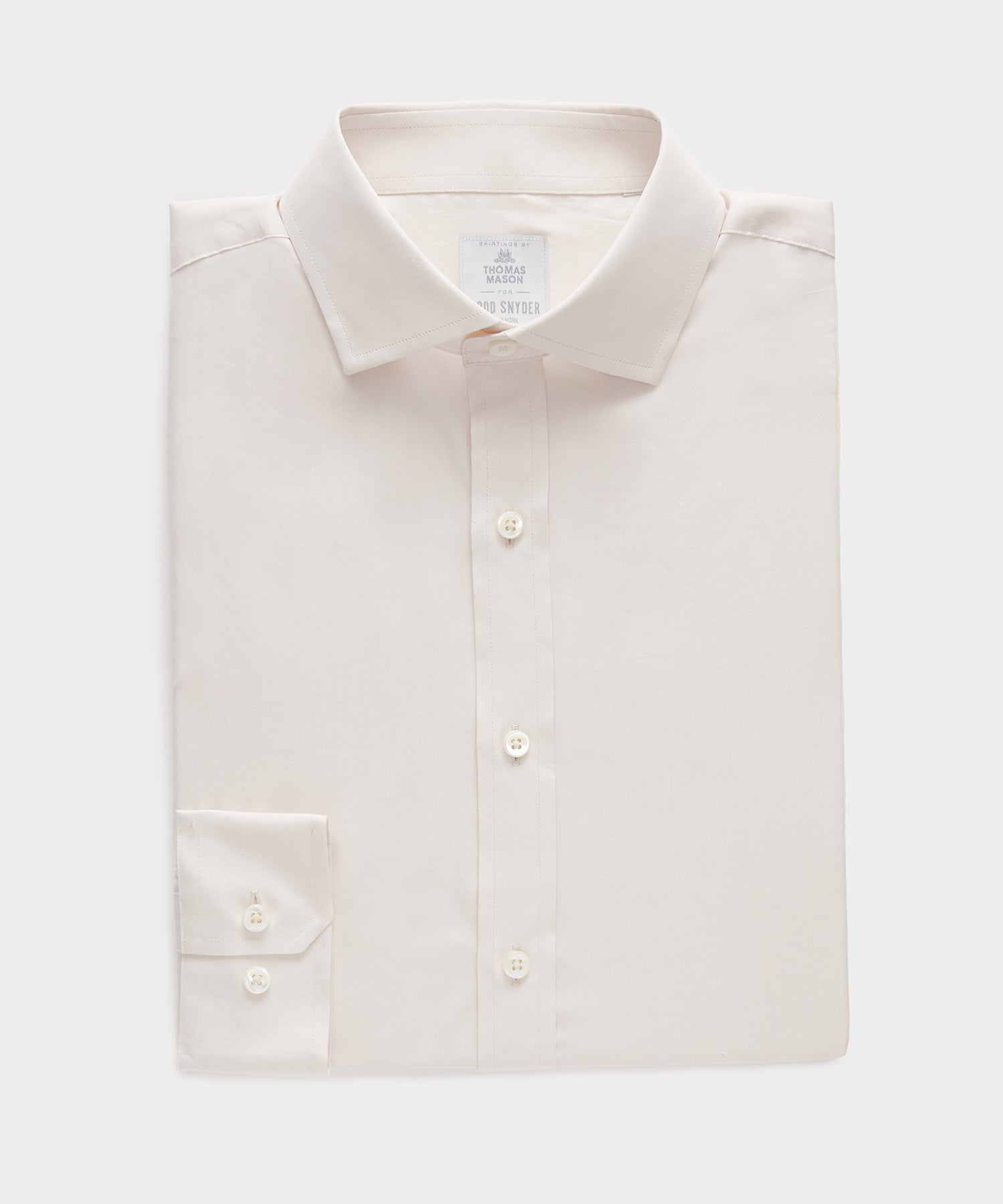 Todd Snyder Silk Spread Collar Dress Shirt in Cream Cream
