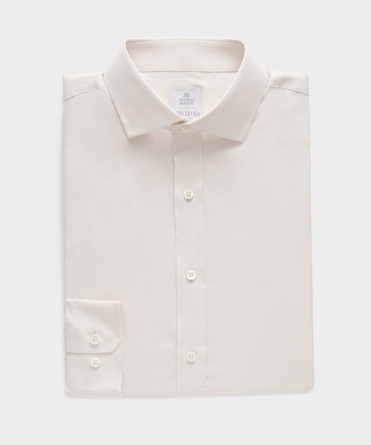 Todd Snyder Silk Spread Collar Dress Shirt in Cream Cream