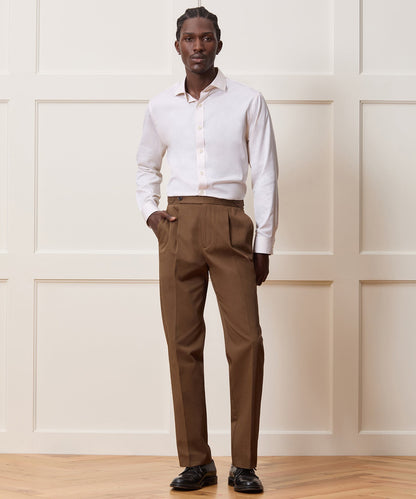 Todd Snyder Silk Spread Collar Dress Shirt in Cream Cream