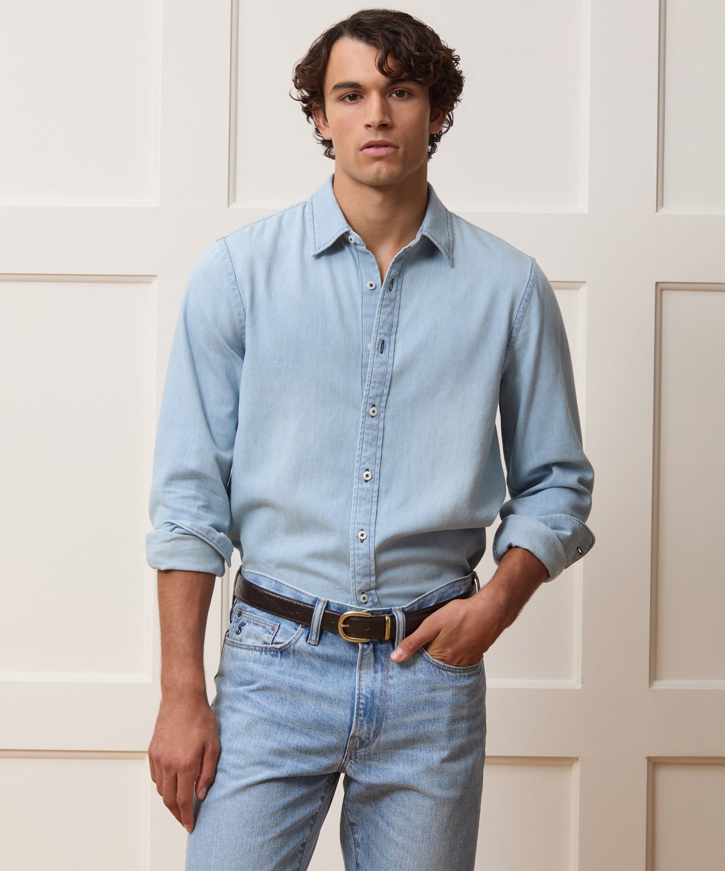 Todd Snyder Denim Point Collar Shirt in Indigo Indigo
