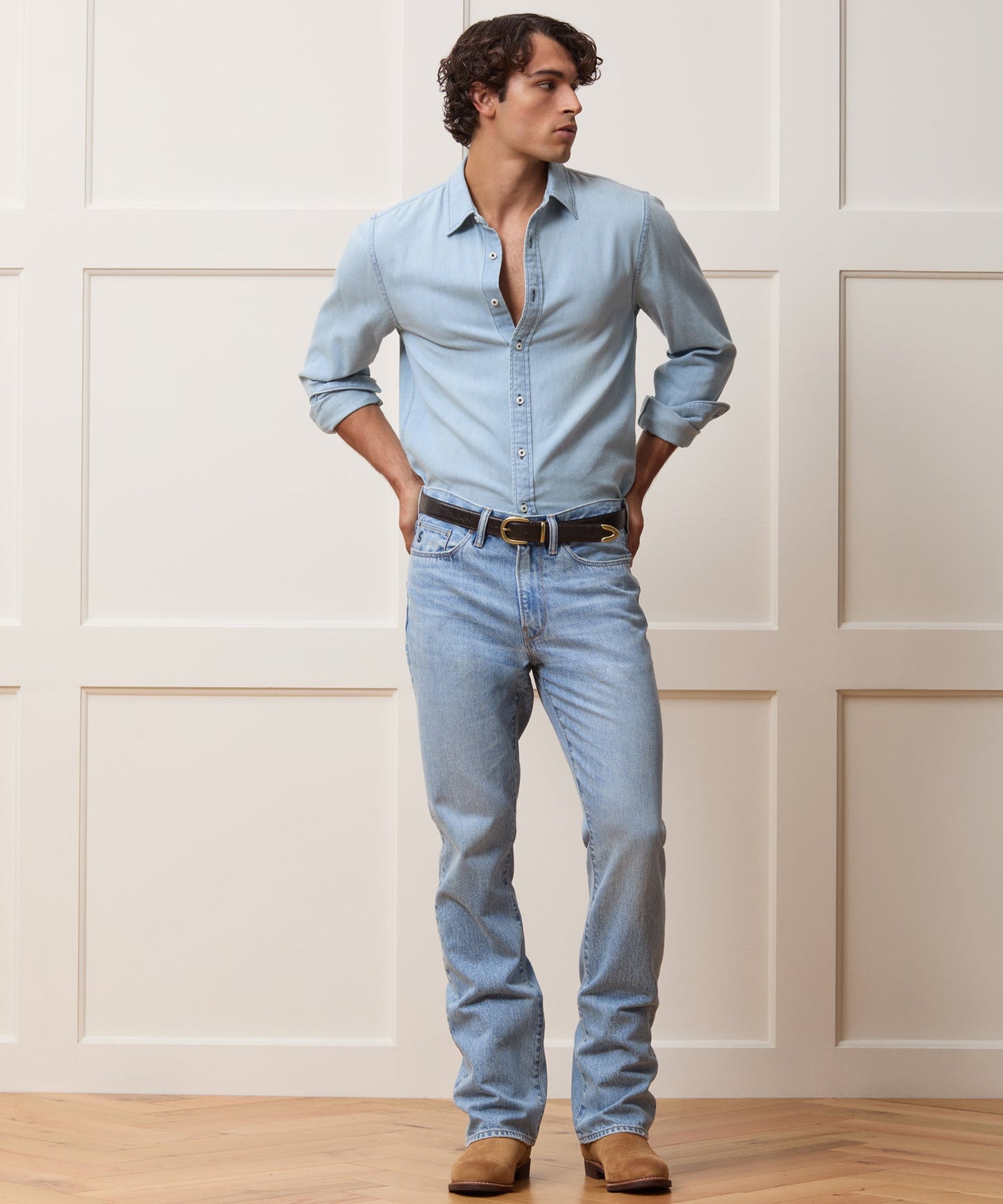 Todd Snyder Denim Point Collar Shirt in Indigo Indigo
