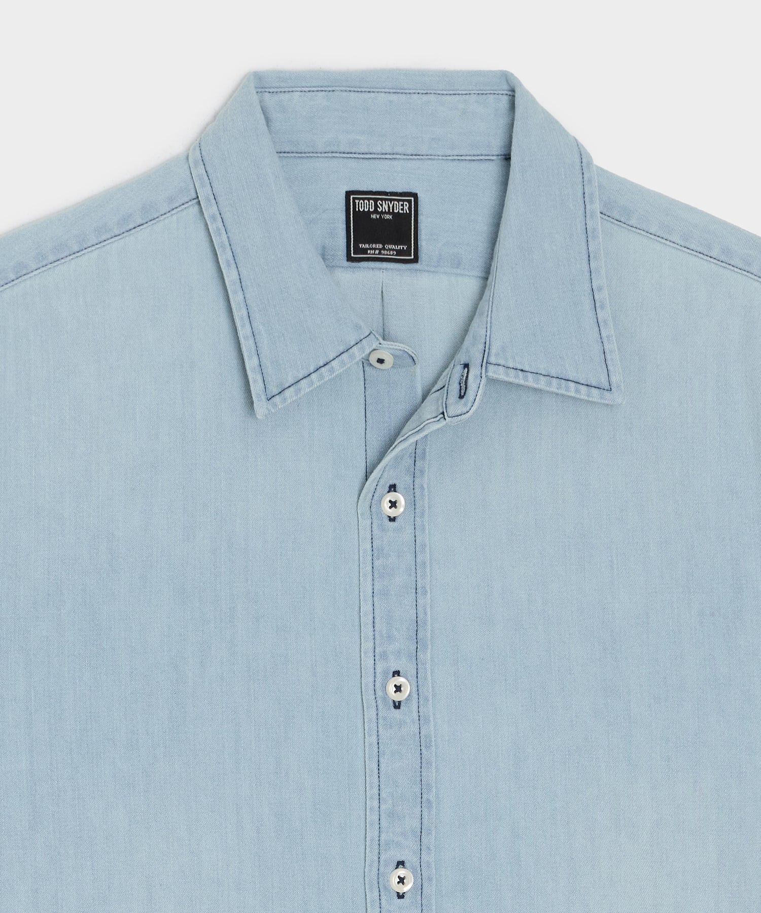 Todd Snyder Denim Point Collar Shirt in Indigo Indigo