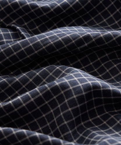 Todd Snyder Portuguese Cotton-Cashmere Sport Shirt in Navy Windowpane Navy