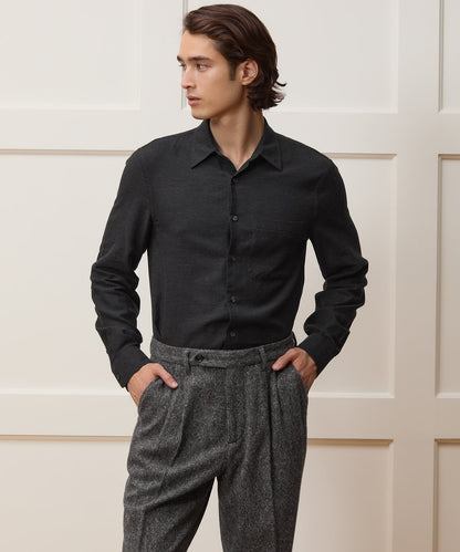 Todd Snyder Portuguese Cotton-Cashmere Sport Shirt in Black Black