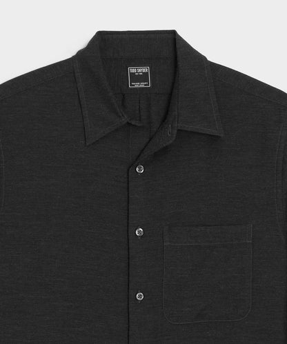 Todd Snyder Portuguese Cotton-Cashmere Sport Shirt in Black Black