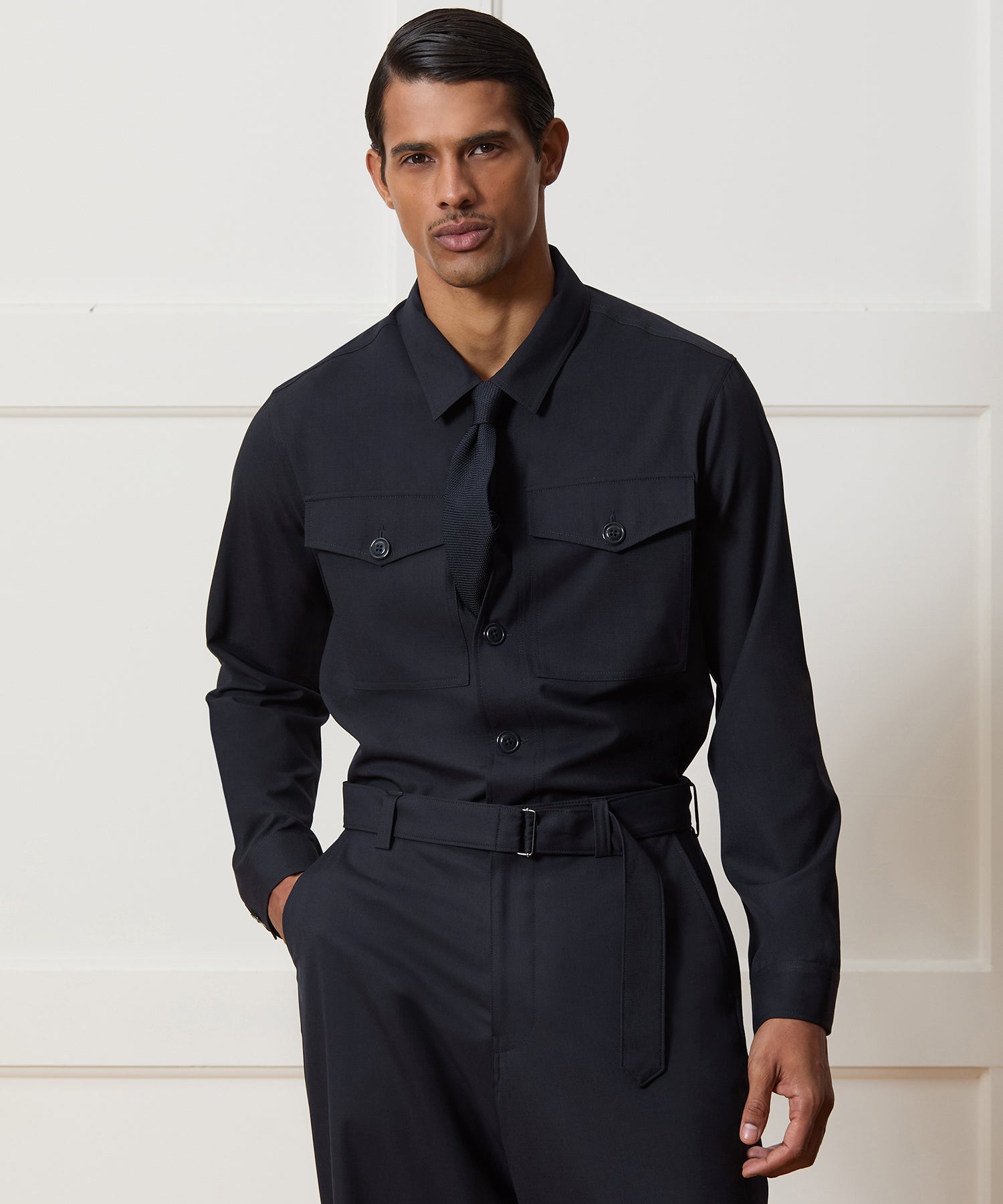 Todd Snyder Italian Cavalry Twill Utility Shirt in Navy Navy