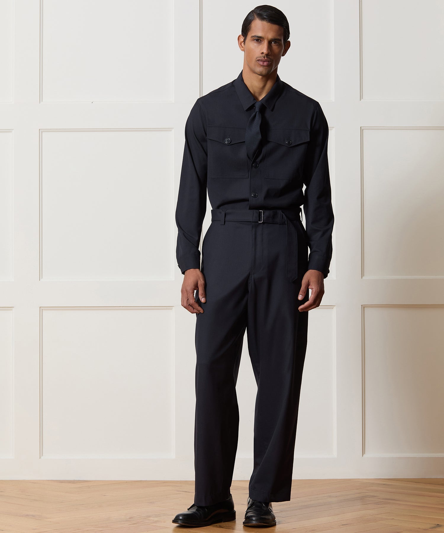 Todd Snyder Italian Cavalry Twill Utility Shirt in Navy Navy