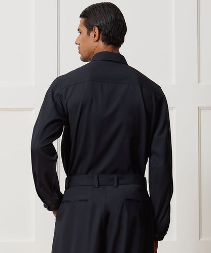 Todd Snyder Italian Cavalry Twill Utility Shirt in Navy Navy
