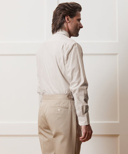 Todd Snyder Seersucker Long Point Collar Dress Shirt in Beige Beige