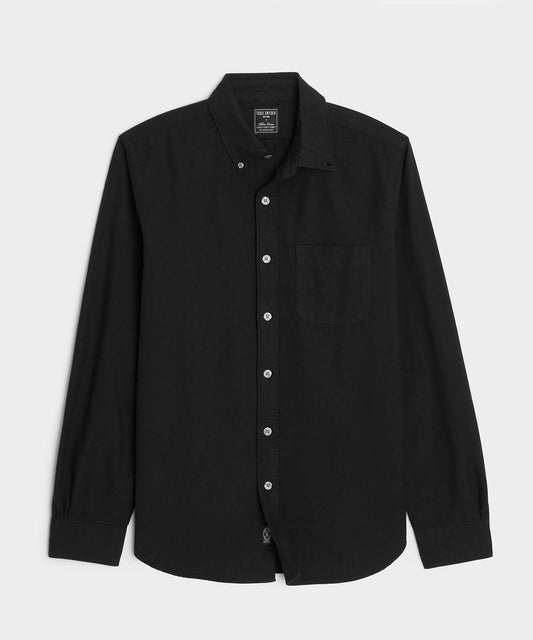Todd Snyder Classic Fit Japanese Selvedge Oxford Button-Down Collar Shirt in Black Black