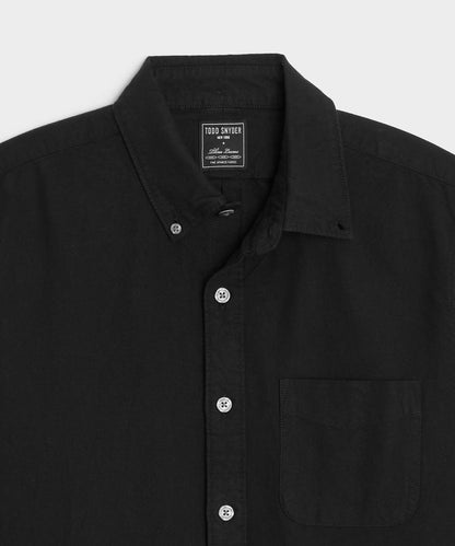Todd Snyder Classic Fit Japanese Selvedge Oxford Button-Down Collar Shirt in Black Black