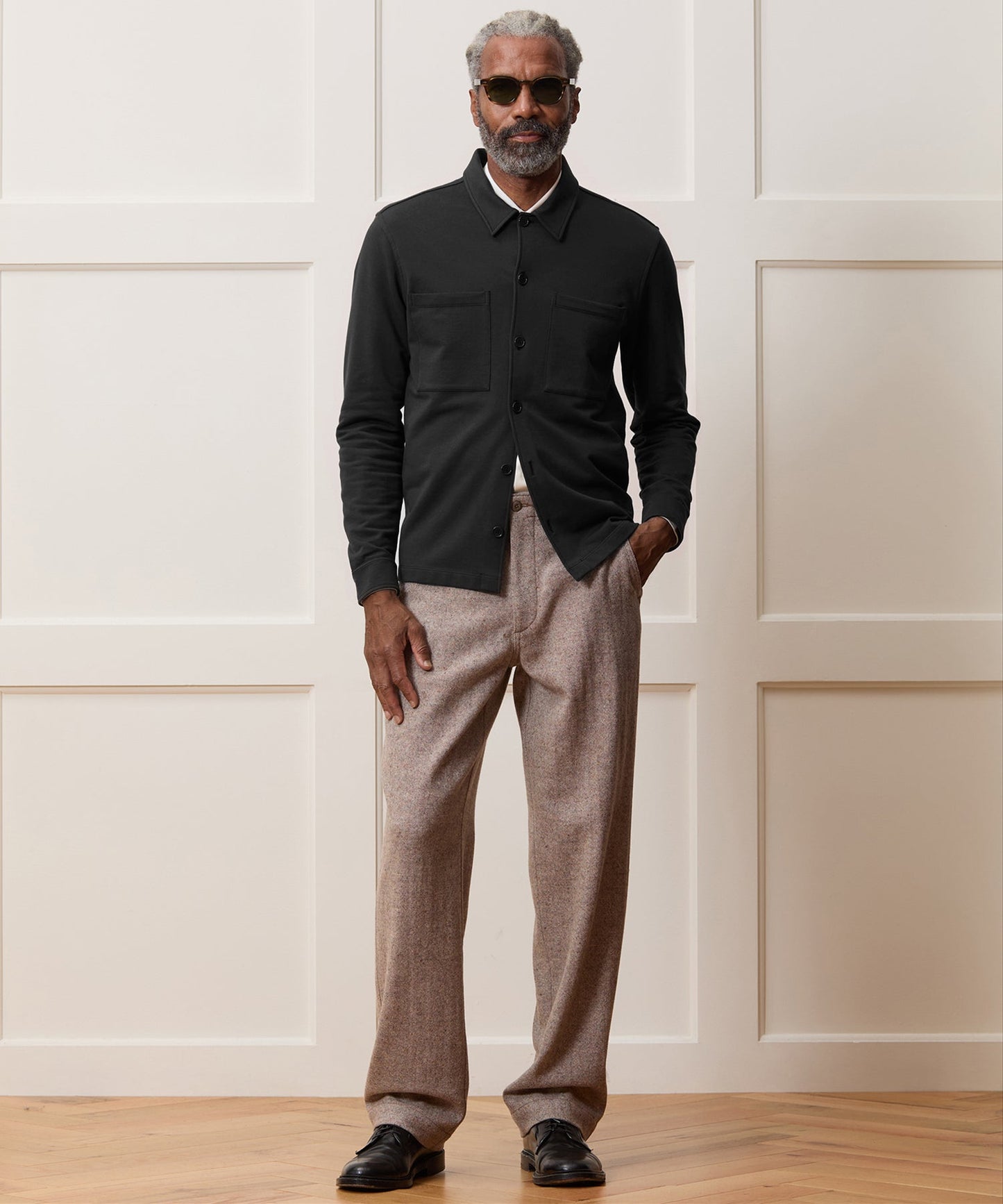 Todd Snyder Travel Terry Shirt in Black Black
