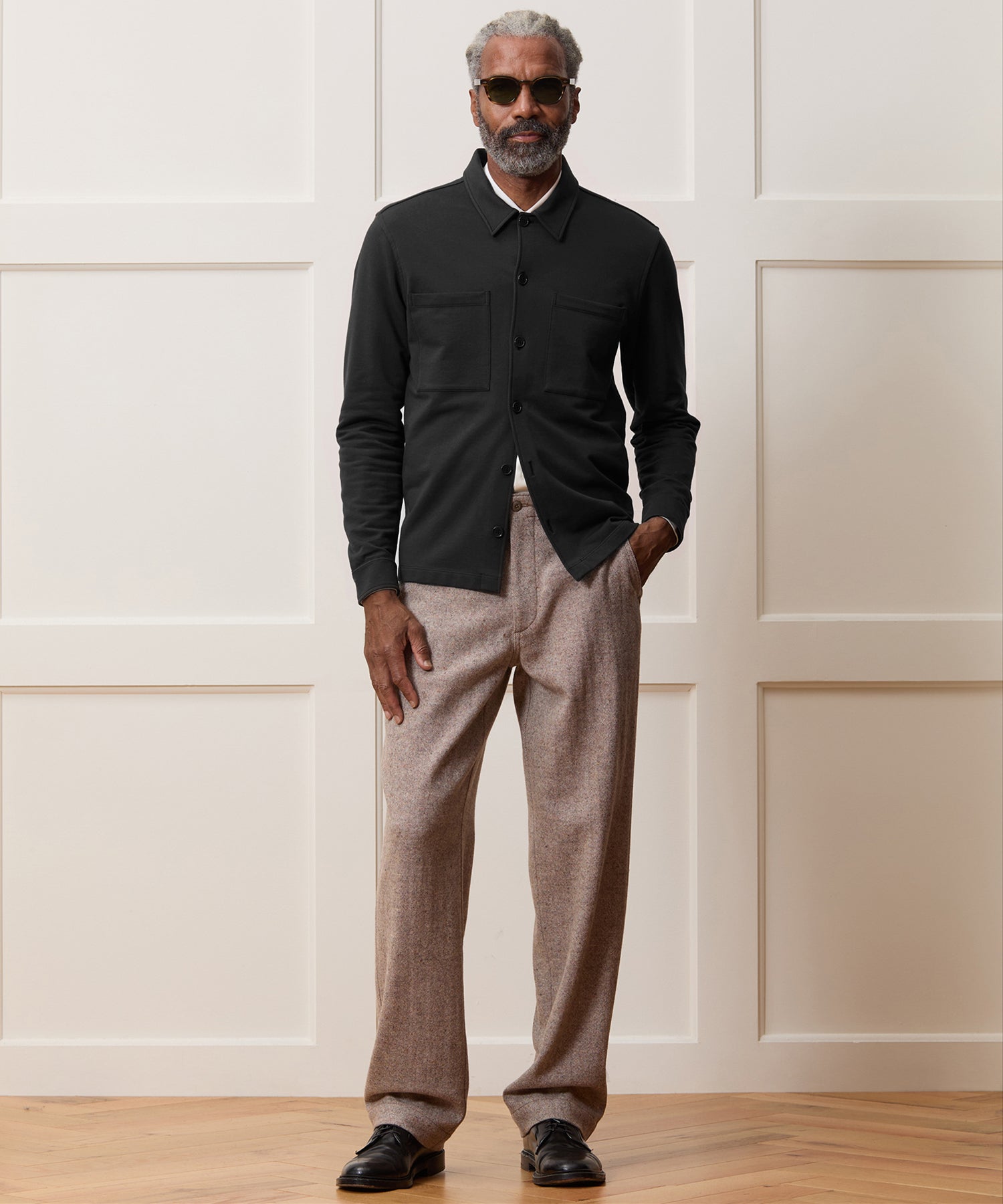 Todd Snyder Travel Terry Shirt in Black Black