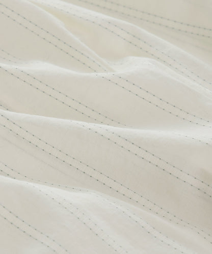 Todd Snyder Brushed Poplin Camp Collar Shirt in White Stripe White