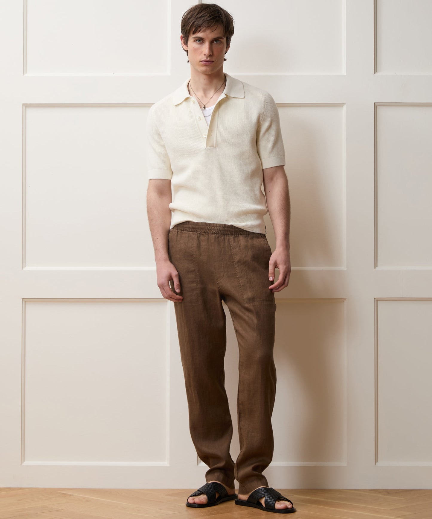 Todd Snyder Beechwood Sweater Polo in Bisque Bisque