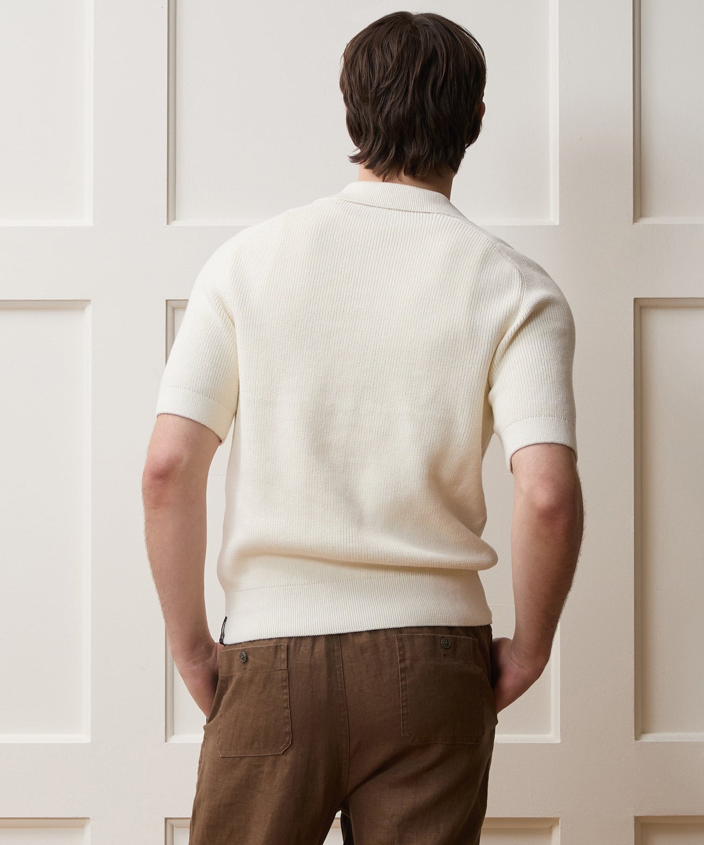 Todd Snyder Beechwood Sweater Polo in Bisque Bisque