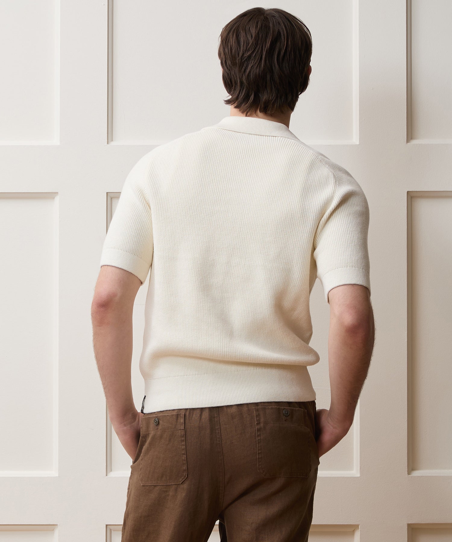 Todd Snyder Beechwood Sweater Polo in Bisque Bisque