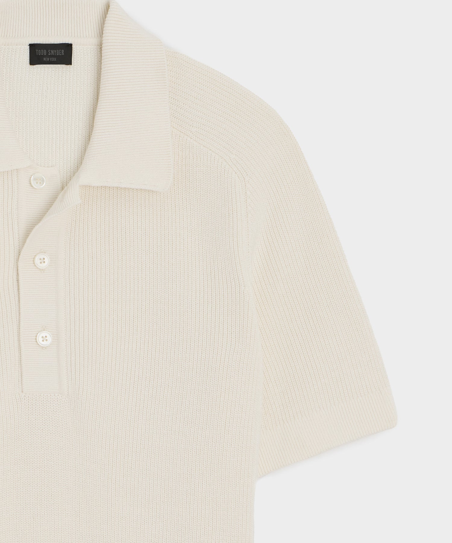 Todd Snyder Beechwood Sweater Polo in Bisque Bisque