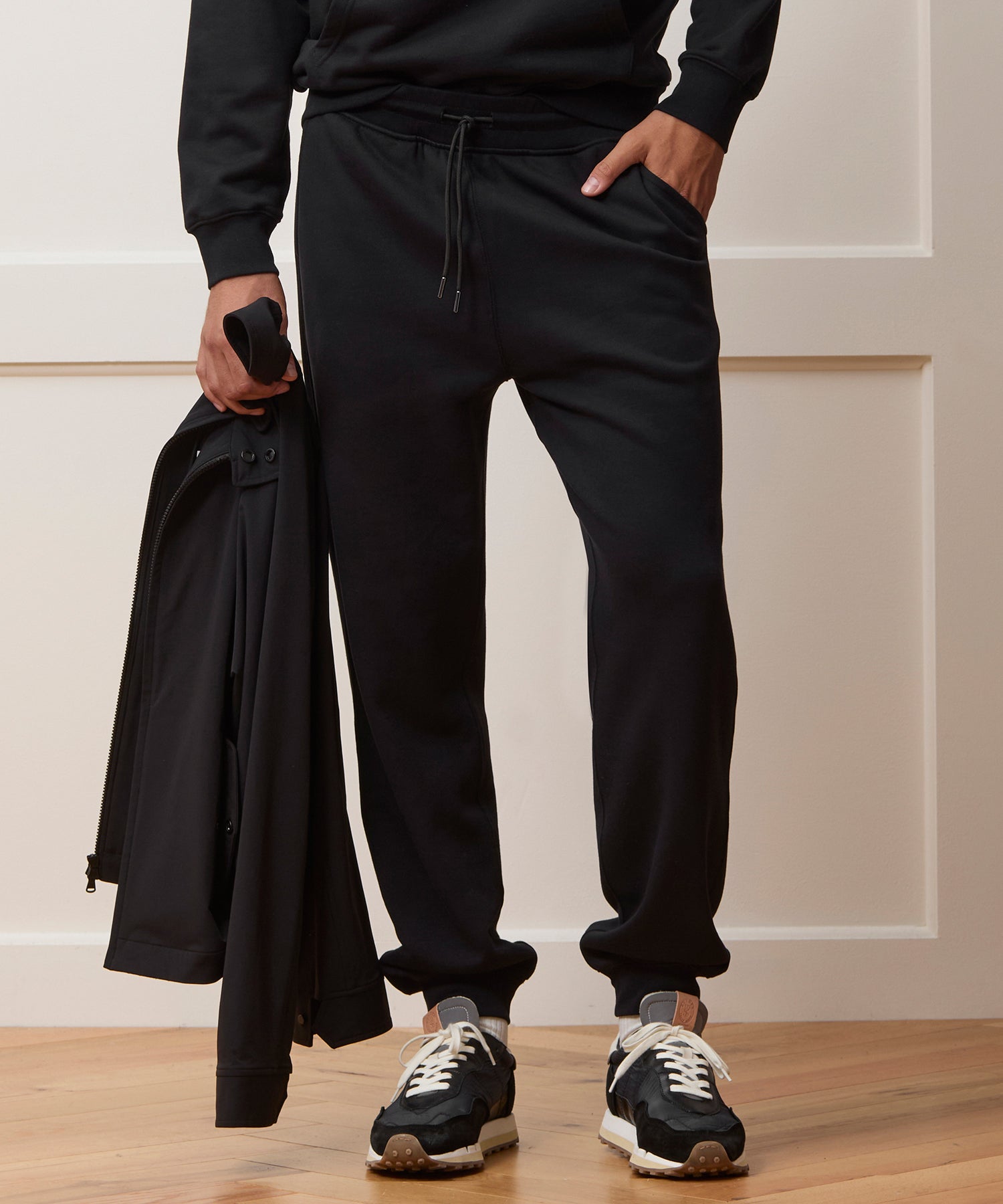 Todd Snyder Portuguese Terry Sweatpant in Pitch Black Pitch Black