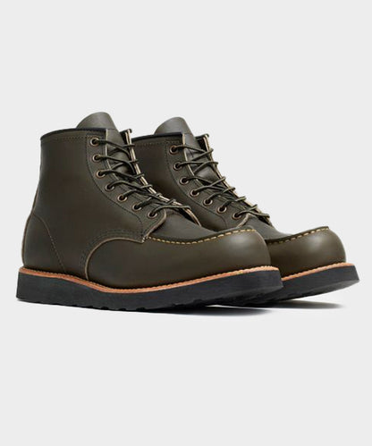 Todd Snyder Red Wing 6 in Classic Leather Moc Boot in Alpine Green Dark Olive