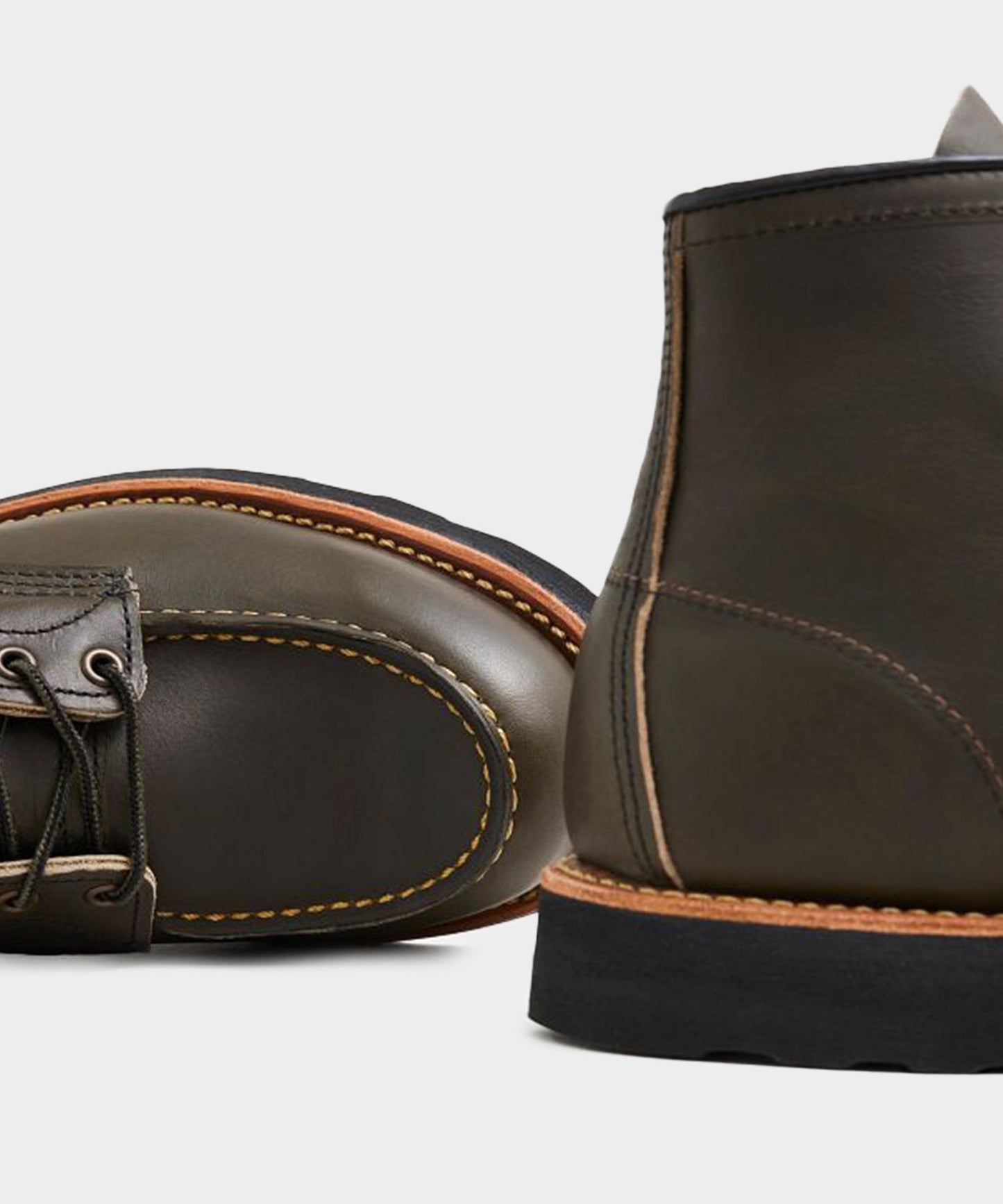 Todd Snyder Red Wing 6 in Classic Leather Moc Boot in Alpine Green Dark Olive