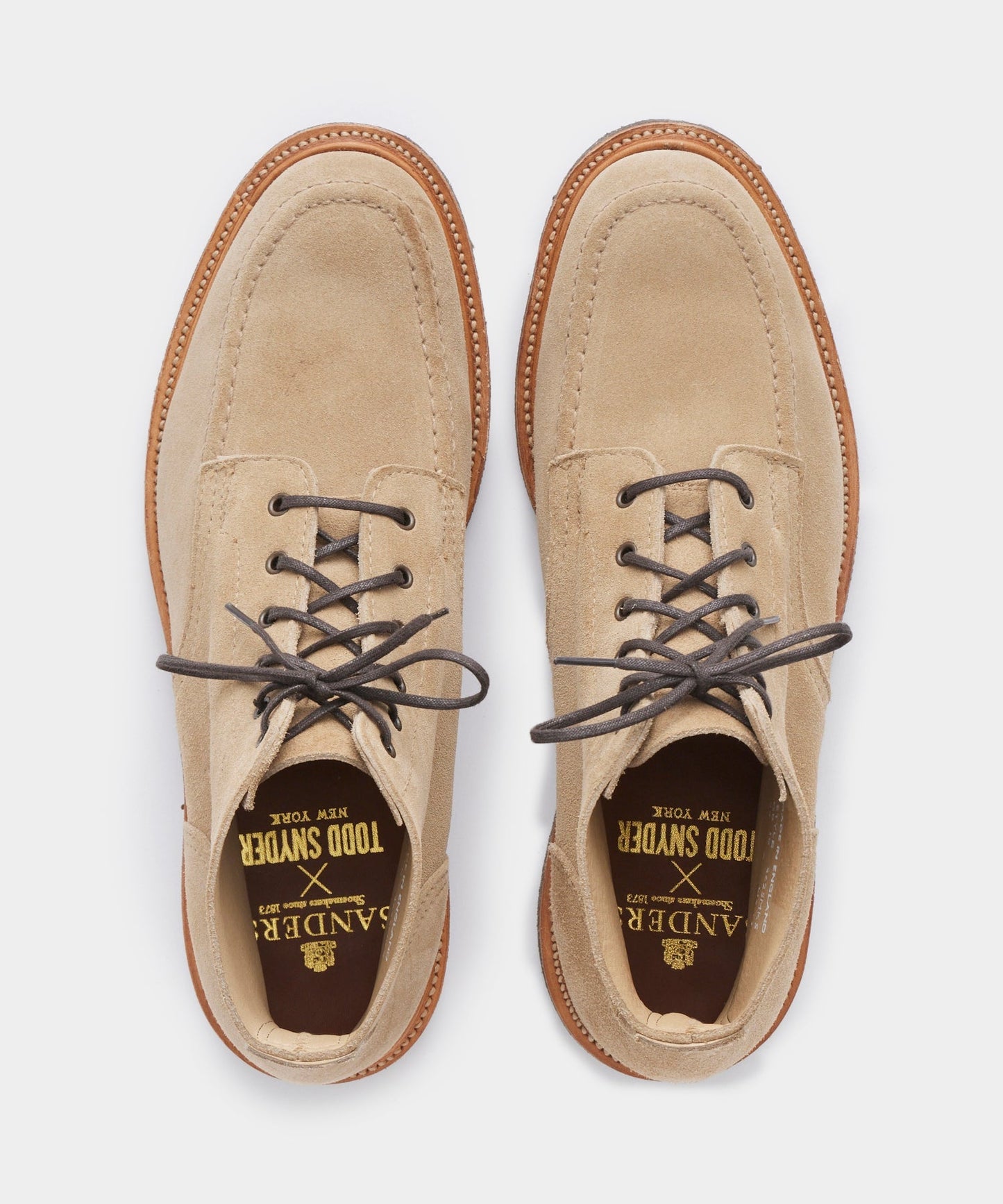 Todd Snyder Todd Snyder x Sanders Apron Suede Boot in Milkshake BEIGE