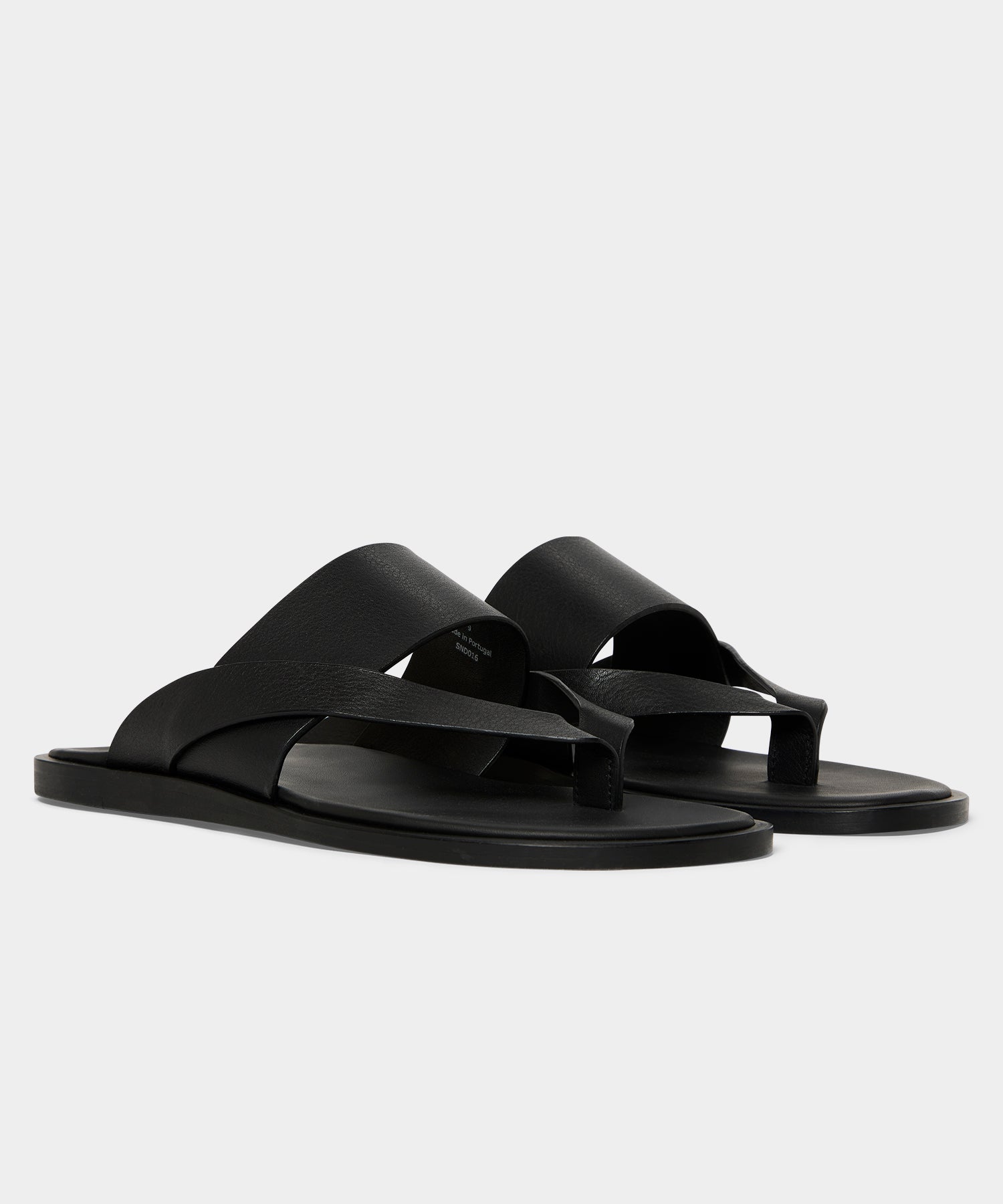 Todd Snyder Porto Leather Crossover Sandal in Black Black