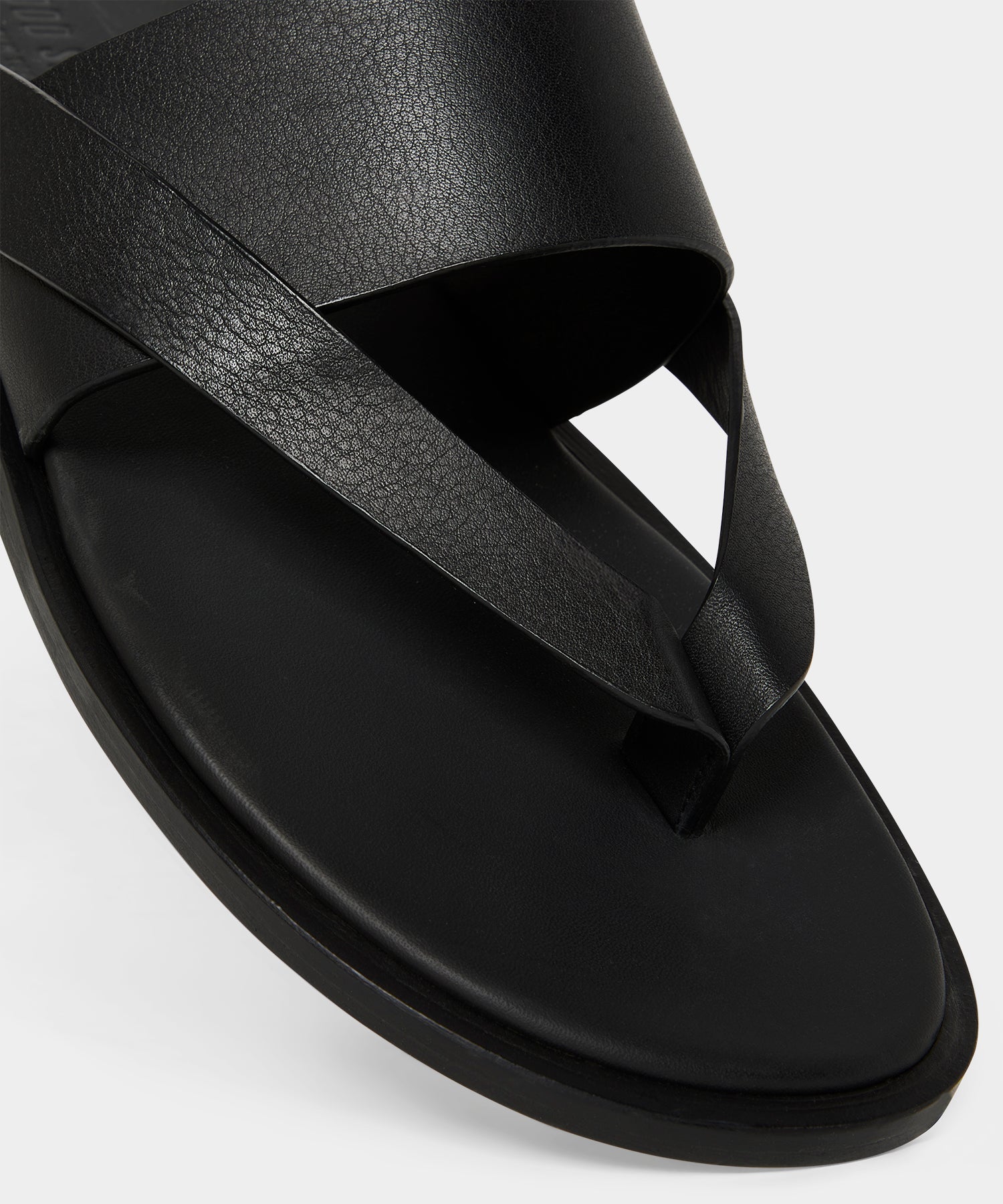 Todd Snyder Porto Leather Crossover Sandal in Black Black
