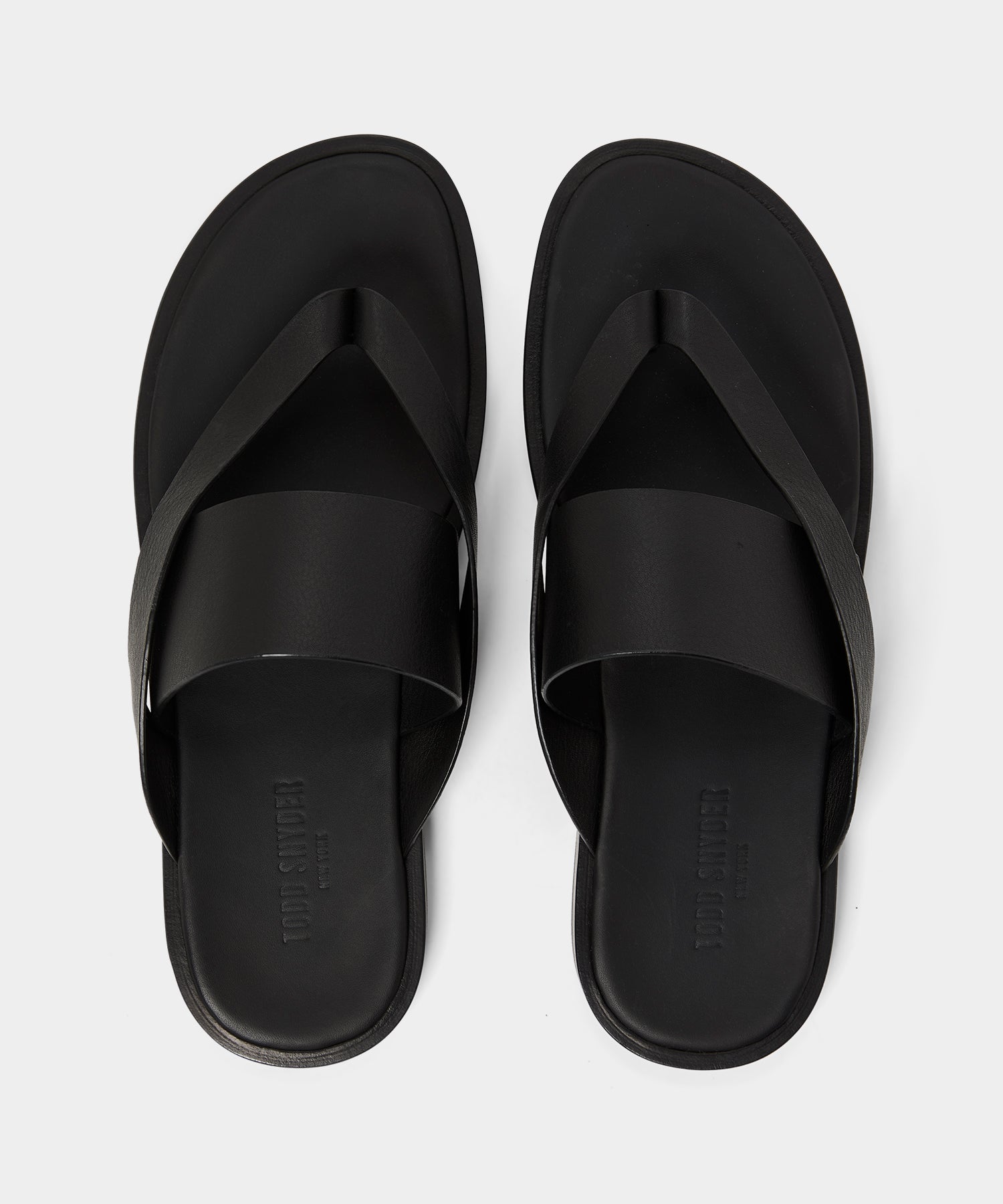 Todd Snyder Porto Leather Crossover Sandal in Black Black