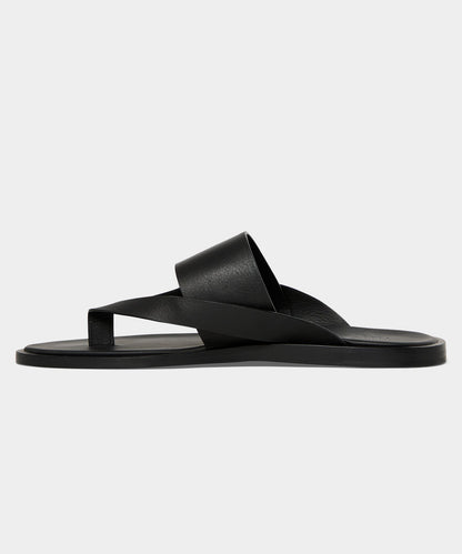 Todd Snyder Porto Leather Crossover Sandal in Black Black