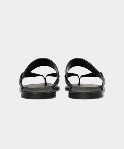Todd Snyder Porto Leather Crossover Sandal in Black Black