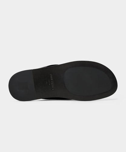 Todd Snyder Porto Leather Crossover Sandal in Black Black