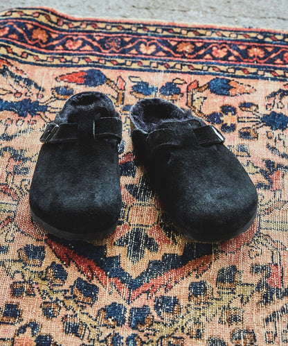 Todd Snyder Birkenstock Boston Shearling Mule in Black Black