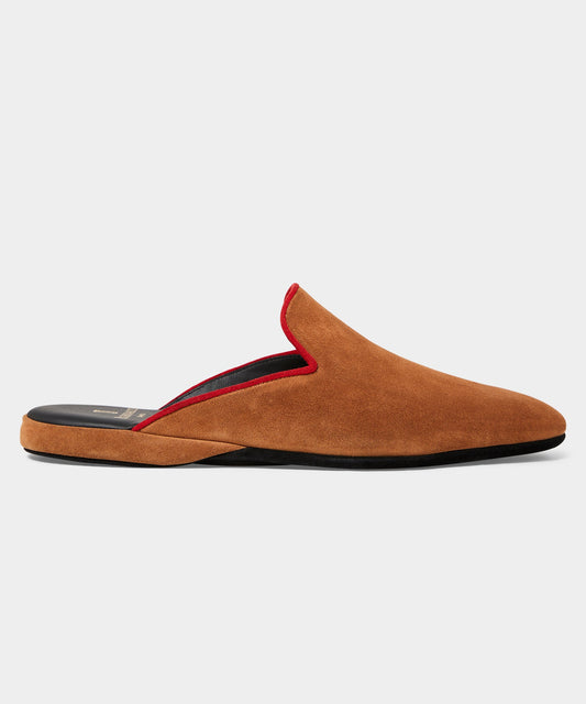 Todd Snyder Rubinacci Suede House Slipper in Tobacco Tobacco