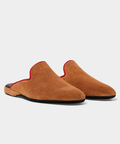 Todd Snyder Rubinacci Suede House Slipper in Tobacco Tobacco