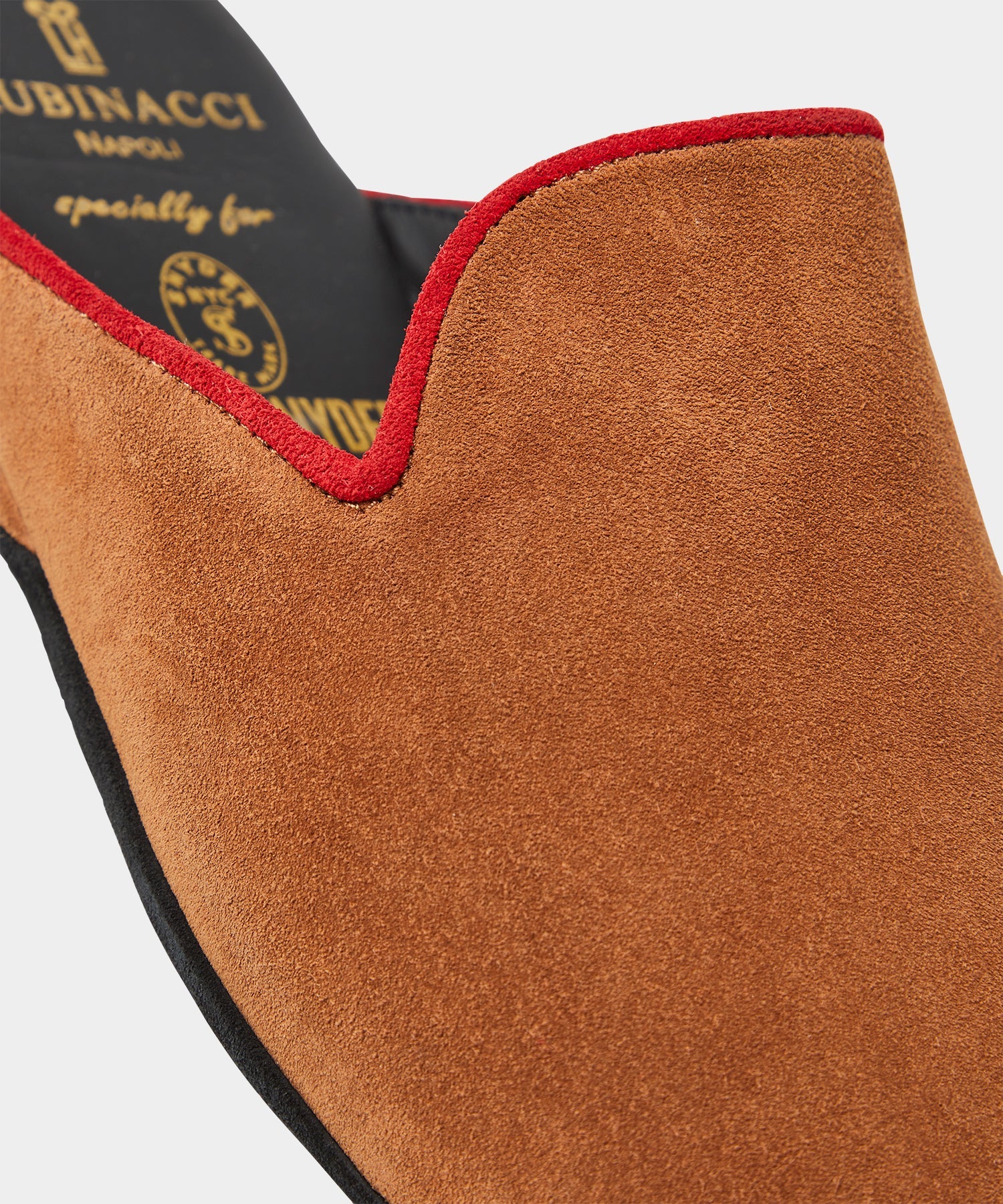 Todd Snyder Rubinacci Suede House Slipper in Tobacco Tobacco