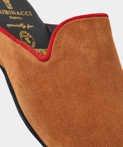 Todd Snyder Rubinacci Suede House Slipper in Tobacco Tobacco