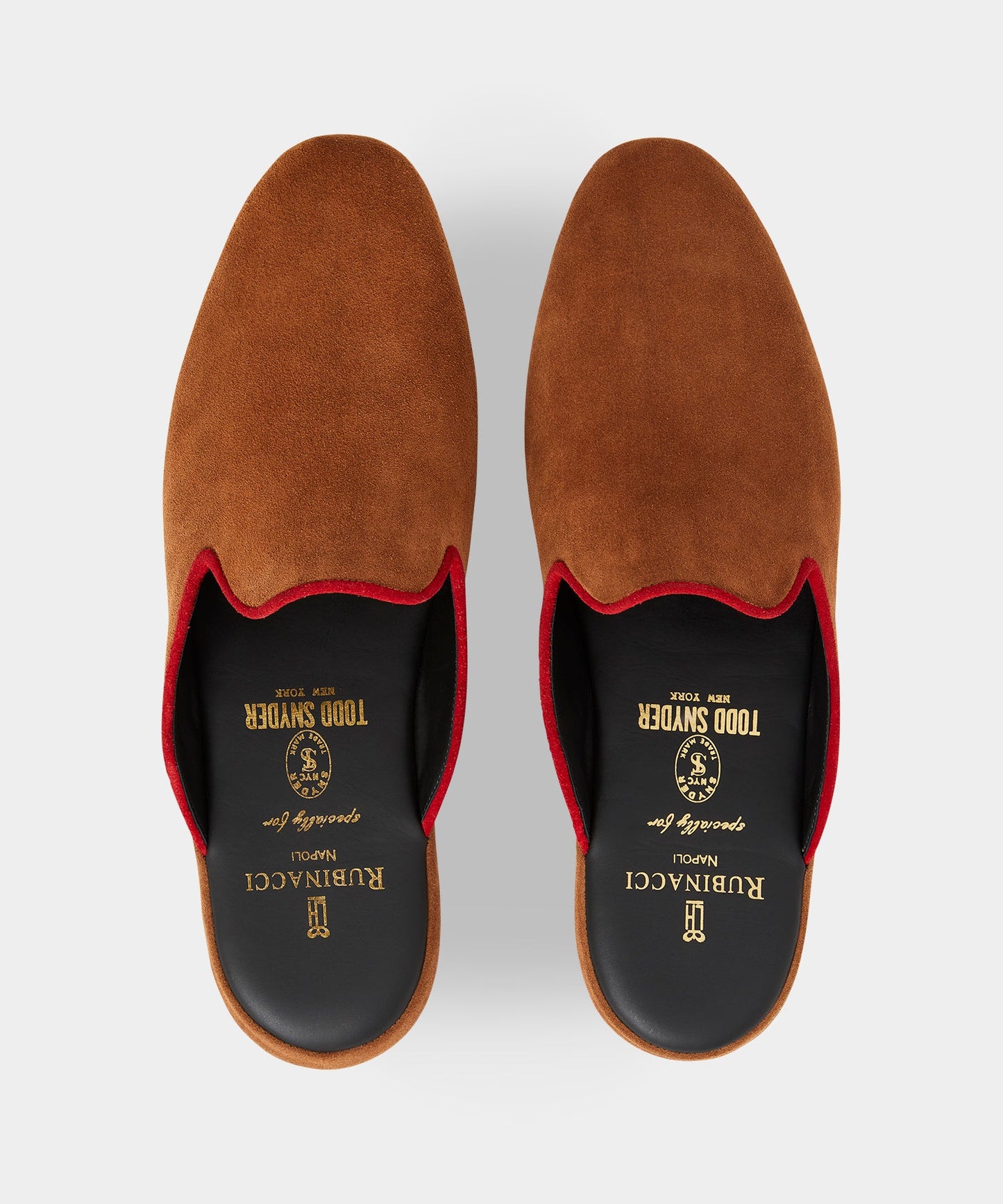 Todd Snyder Rubinacci Suede House Slipper in Tobacco Tobacco