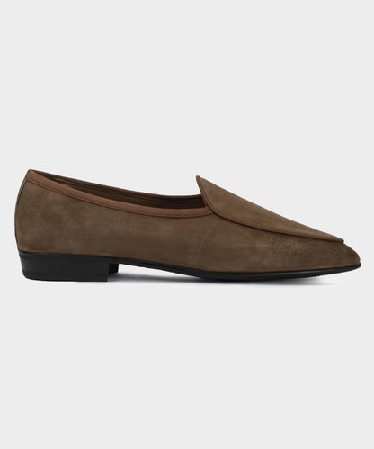 Todd Snyder Baudoin & Lange Suede Sagan Loafer in Olive Olive