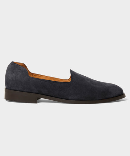Todd Snyder Todd Snyder x Jacques Solovière Suede Slippers in Black Blue