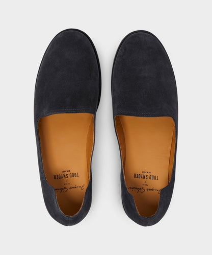 Todd Snyder Todd Snyder x Jacques Solovière Suede Slippers in Black Blue