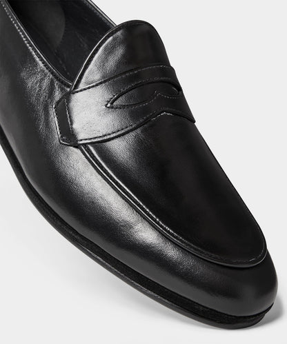 Todd Snyder Todd Snyder X Rubinacci Leather Penny Loafer in Black Black