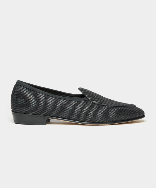 Todd Snyder Baudoin & Lange Raffia Sagan Loafer Black